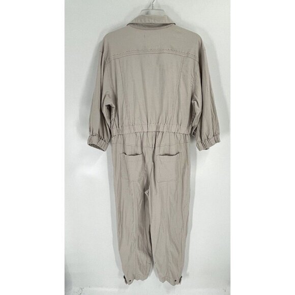 Anthropologie Beige Jumpsuit with Eyelet Details - Picture 6 of 7